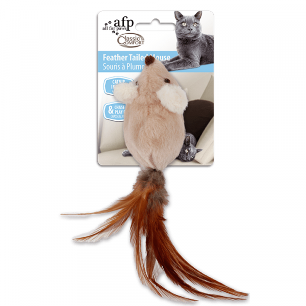 Brinquedo Gato Classic Comfort Rato c/ pena