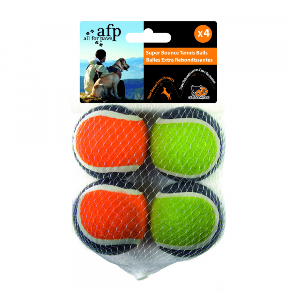 AFP Brinquedo Cão Bolas Tennis Outdoor 4 Und