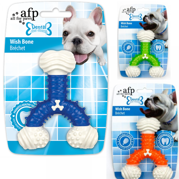 Brinquedo Cão Wish Bone Dental com sabor a frango 12.5 x 10 x 3 CM (Cores Sortidas)