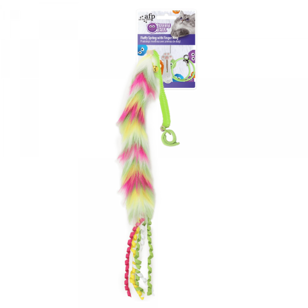 Brinquedo Gato Furry Ball - Fluffy Spring with Finger Ring