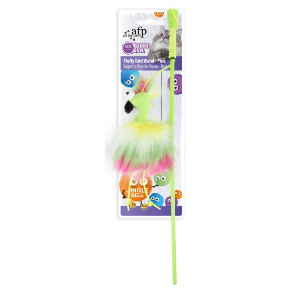 Brinquedo Gato Furry Ball - Fluffy Bird Wand