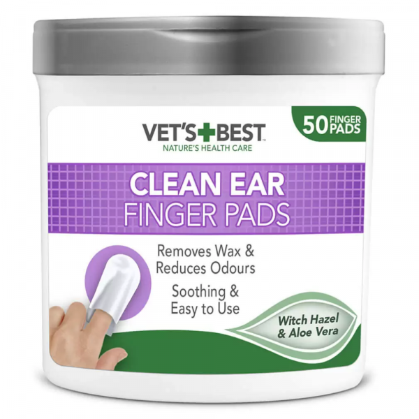Vet’s+Best Toalhitas de dedo para Limpeza das Orelhas -50 Units