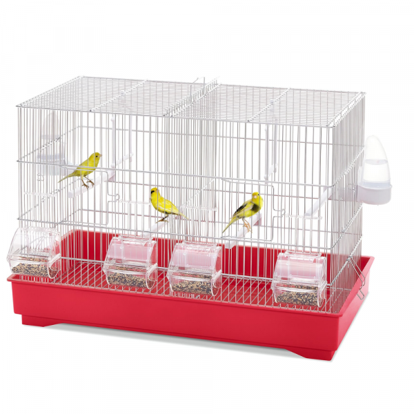 IMAC Gaiola para Aves Cova 55 c/ Divisória Branca e Vermelha 58 x 31 x 40 CM