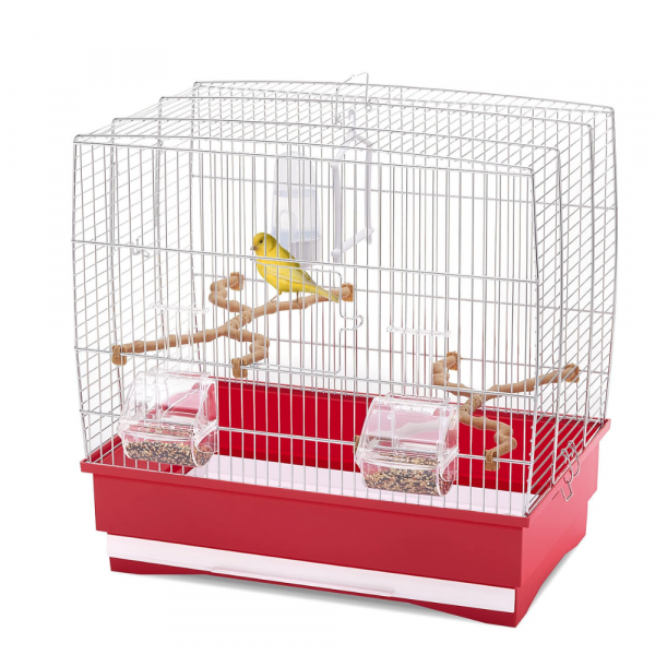 IMAC Gaiola para Aves Irene 2 Cinzenta/Vermelha 45 x 27 x 43 CM