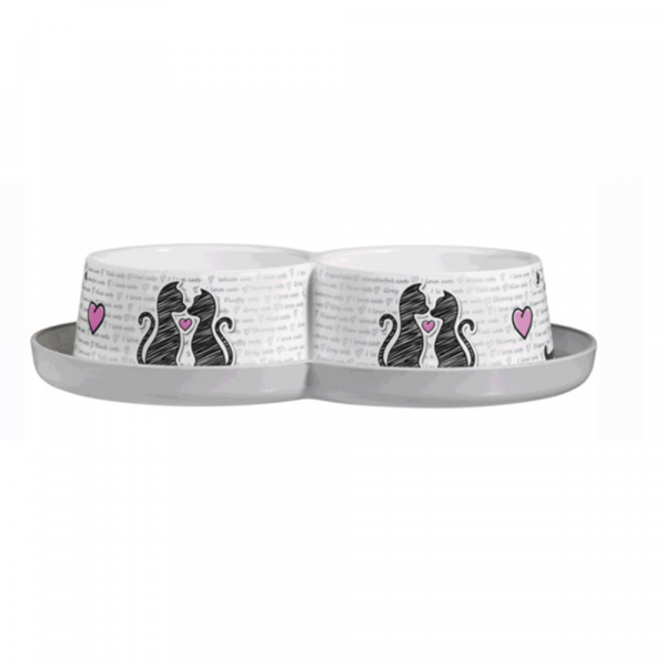 Moderna Comedouro Duplo Cats in Love 2 x 350 ML