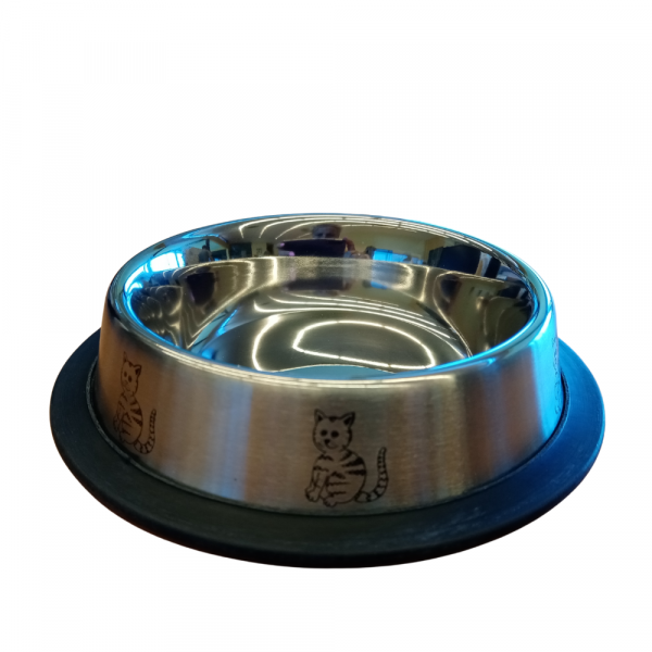 PET+ Comedouro Inox Gravação Gato 200 ML