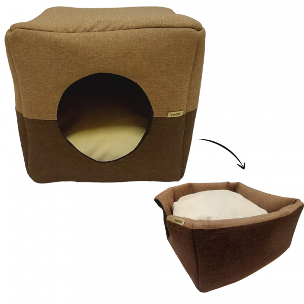 Petwau! Cama Bicolor Dupla Função 36 x 36 x 15 CM