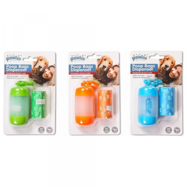 Dispensador Sacos Excrementos com 20 Bolsas (Cores Sortidas)