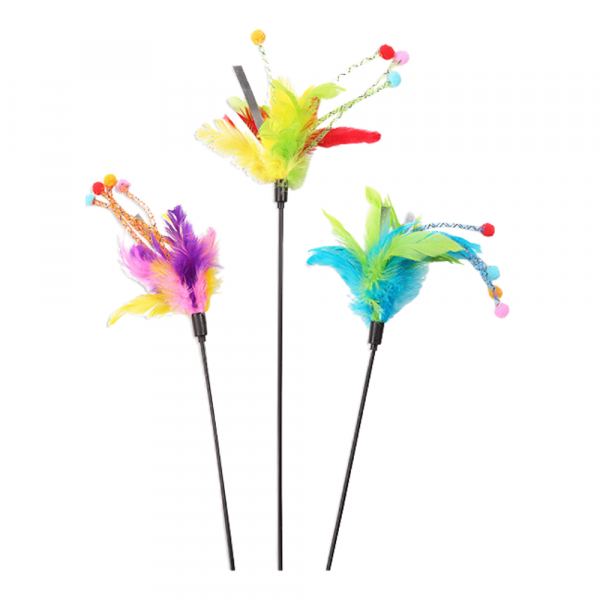 Cana com Pena 50 CM (Cores Sortidas)