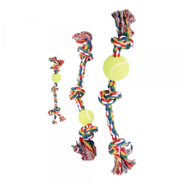 Corda C/ 3 Nós e Bola Ténis Multicolor