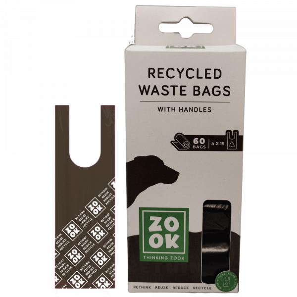 Sacos para excrementos reciclados com pegas