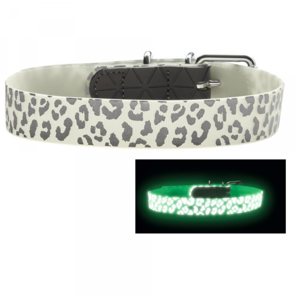 Coleira Convenience Leopard Branco