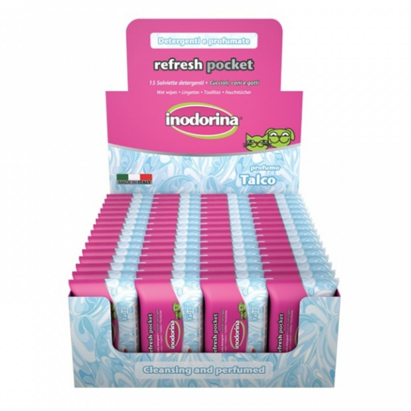 Inodorina Refresh Pocket Toalhitas Talco 15 UND
