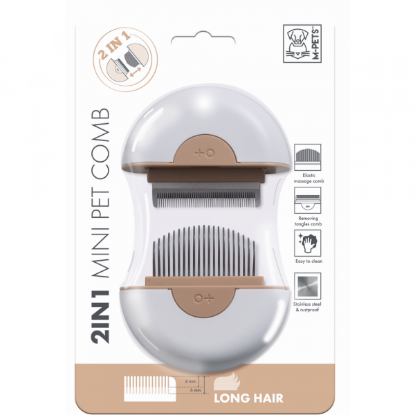 Mini Pet Comb Pelo Longo 2Em Cast