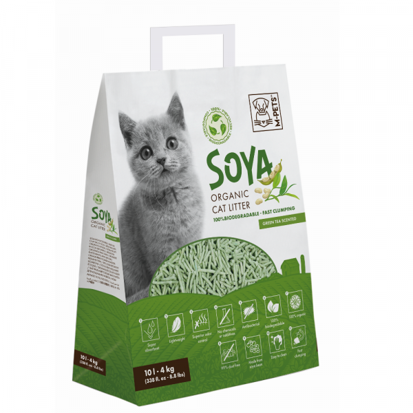 Litter Orgânico Soya 10L Aroma Chá Verde - 100% Biodegradavel