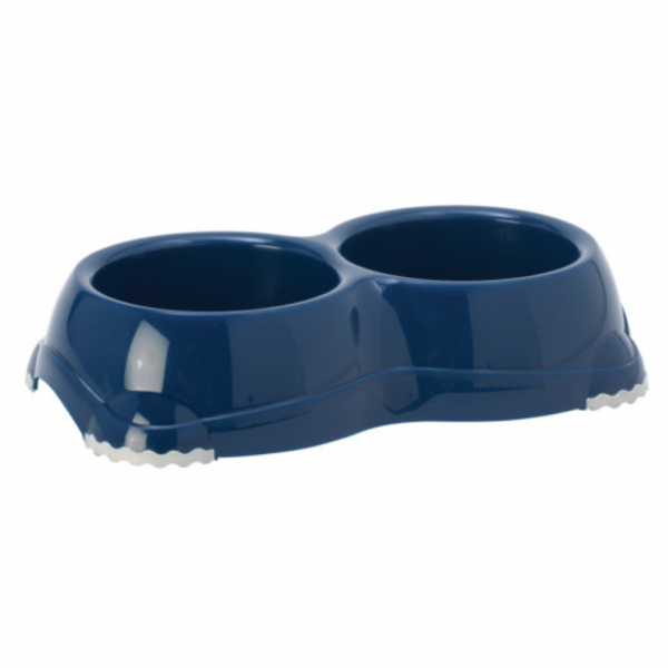 Comedouro Moderna Antiderrapante Duplo Azul Escuro