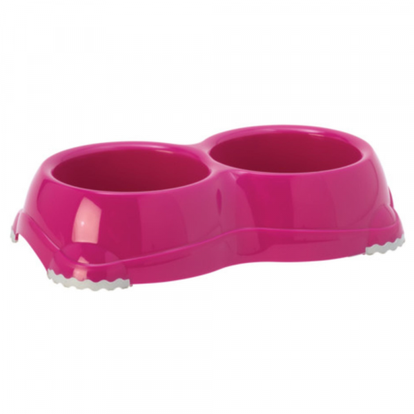 Comedouro Moderna Antiderrapante Duplo Rosa