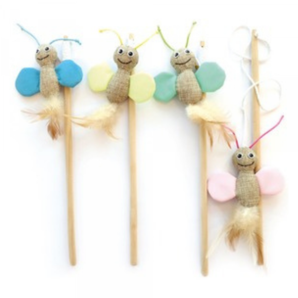 Cana Butterfly Cat Wand 35 CM (Cores Sortidas)